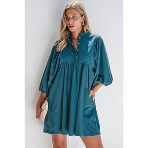 Corduroy Fall Winter Mini Babydoll Dress, Small, 3G-211D007